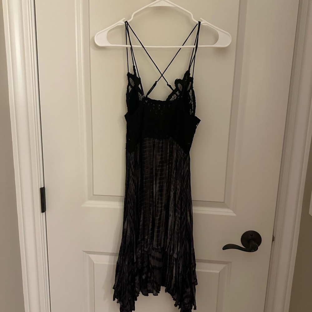 Free People Black and Gray Strappy Dress